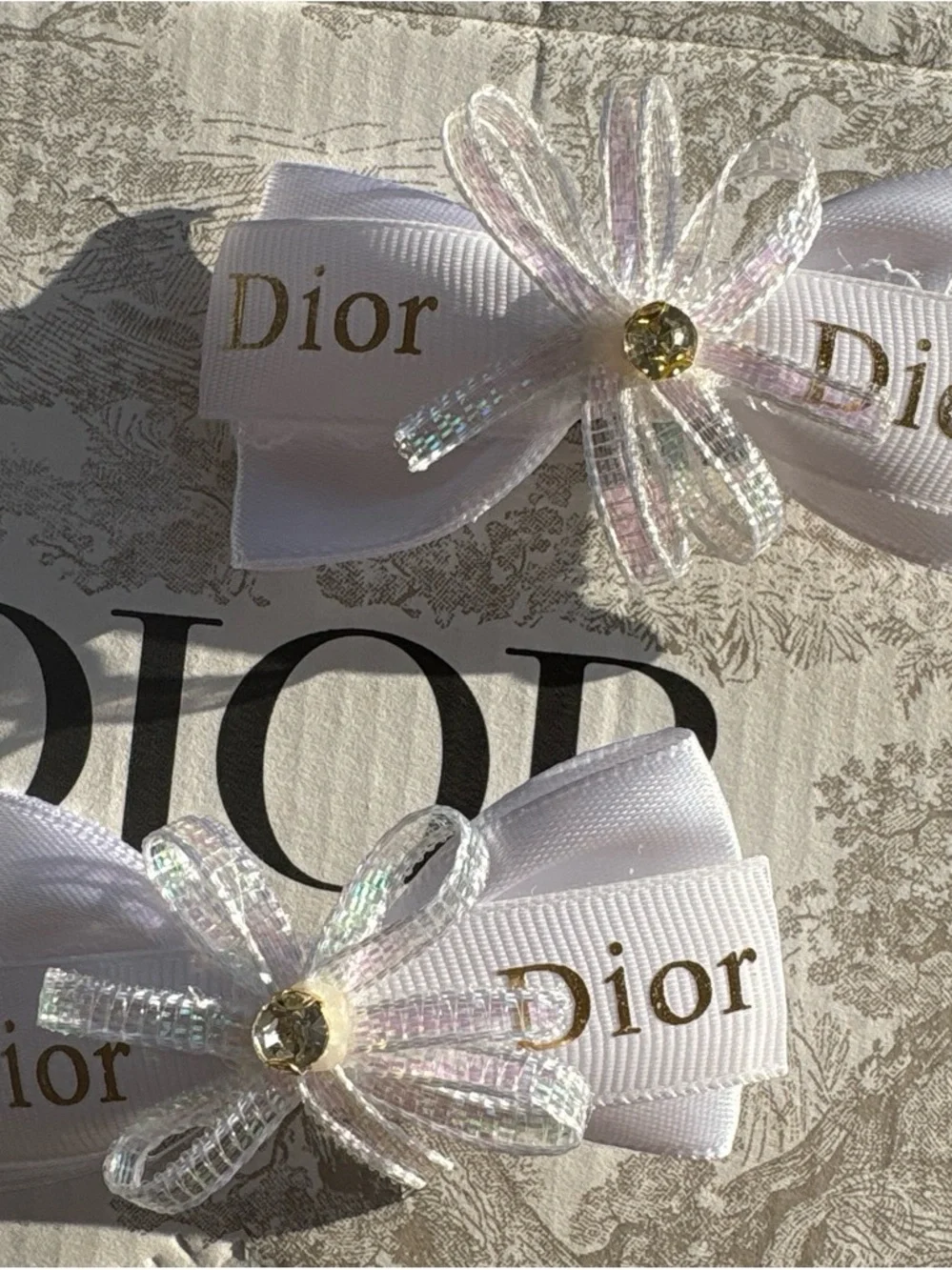 Handmade Dior Pin Back Hair Clips For Makeup, Skincare etc